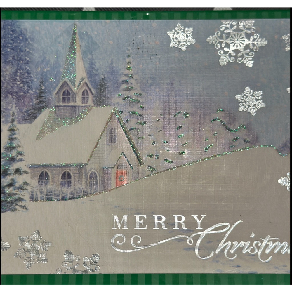 Brother Sister Design Studio Green White Christmas Cards 20 count (7x5in)